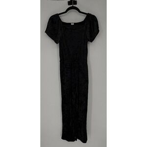 Evsie Girls Velvet Romper Jumpsuit Black Velvet Pockets Whimsigoth Elegant